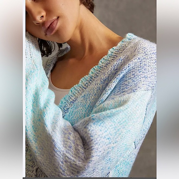 Anthropologie Aimee Colorblocked Cardigan in Blue. Size Small. NWOT - Picture 2 of 6